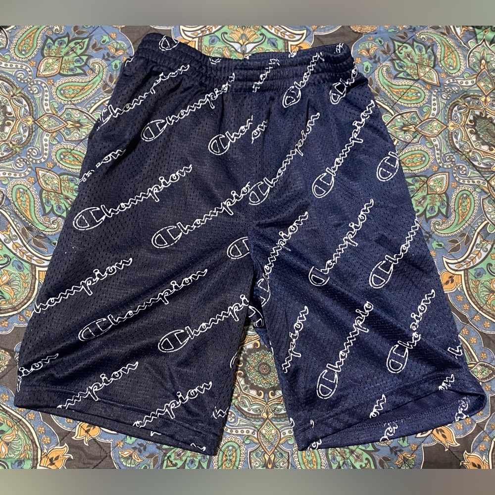 Kids Champion Navy Blue Basketball Shorts- size L